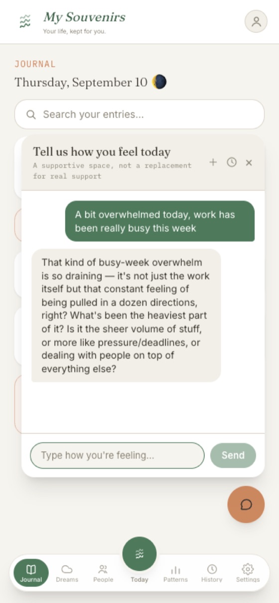The feelings chat, mid-conversation